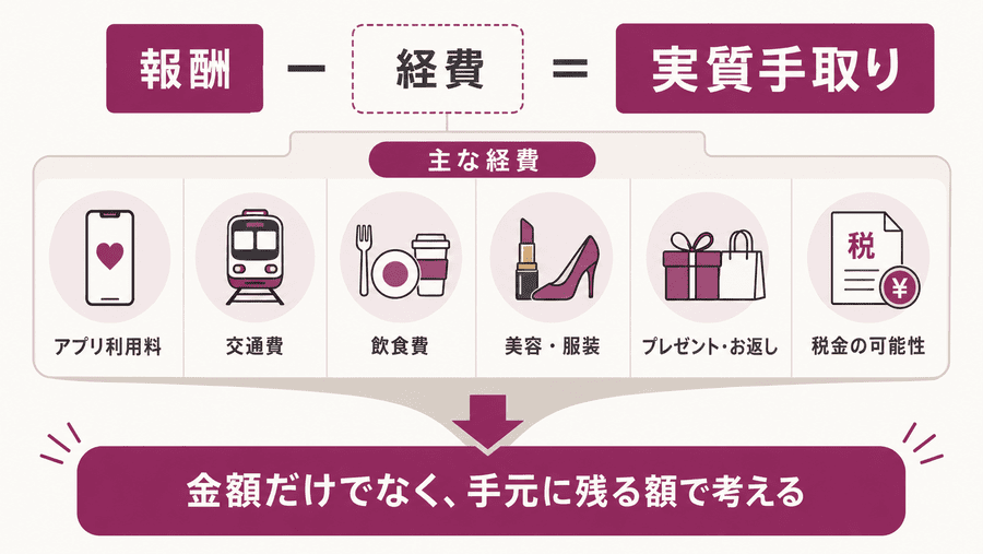 報酬から差し引かれる費用と実質手取り