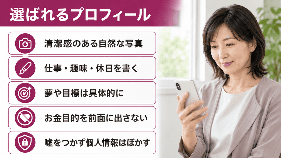 ママ活で女性から選ばれるプロフィールの作り方