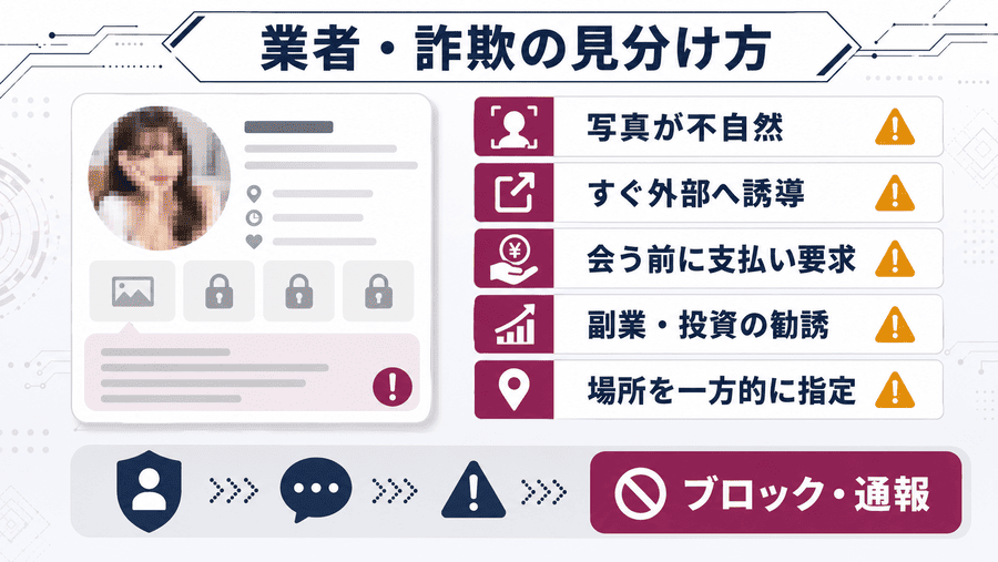 イククルの業者・詐欺アカウントの見分け方
