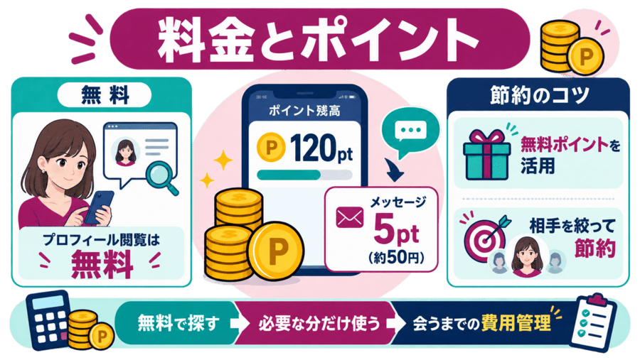イククルのママ活にかかる料金とポイント