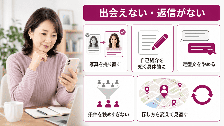 ママ活で出会えない・返信が来ないときの改善方法