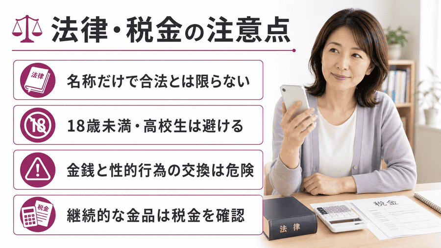 ママ活の法律・税金で知っておくべきこと