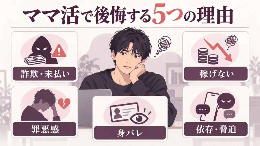 ママ活で後悔する理由は大きく5つ